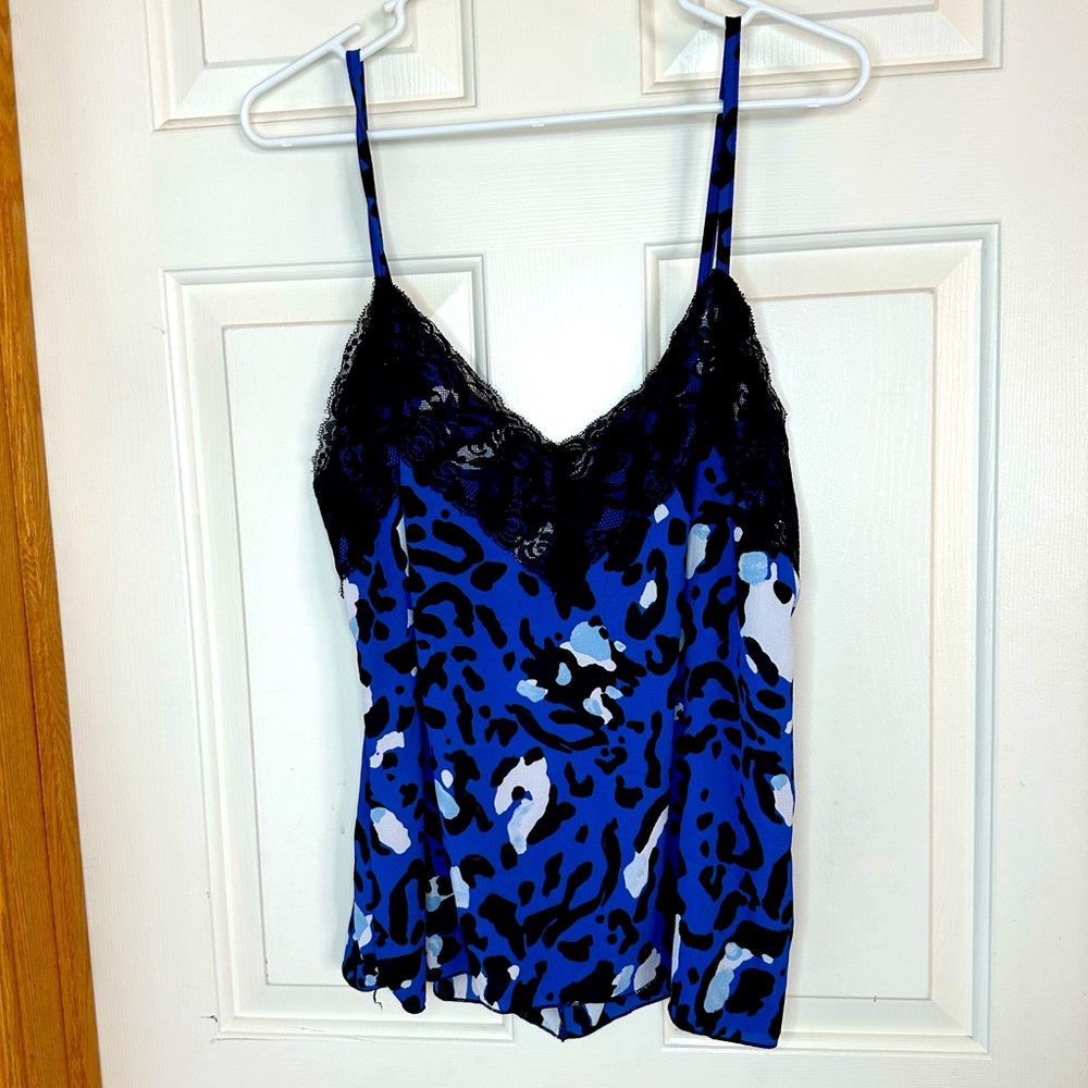 Boohoo Plus Blue Leopard Cami